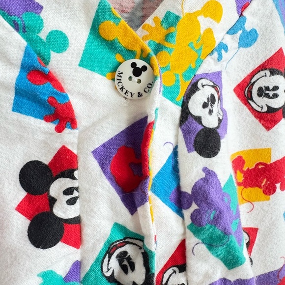 Vintage 90s Mickey and Co. Button Down PJ Top Medium - Picture 2 of 8